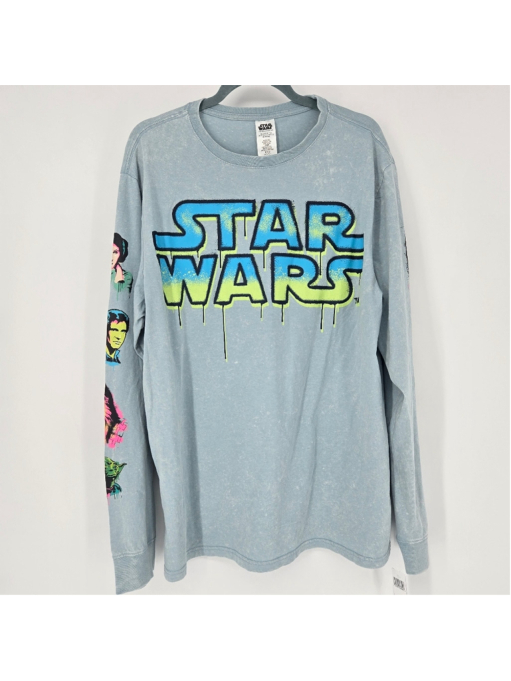 Ashley Eckstein Star Wars Long Sleeve Tee Large Neon Spray Paint Disney NWT